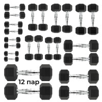 Гантельный ряд DFC от 1 кг до 15 кг