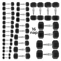 Гантельный ряд DFC от 1 кг до 25 кг