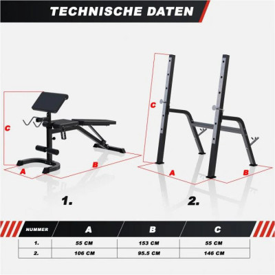 Скамья со стойками под штангу DFC GORILLA белая, с партой для бицепса