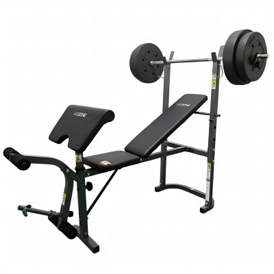 Скамья под штангу с опциями DFC GOZONE GZE-2201 со штангой и дисками в комплекте