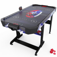 Игровой стол – аэрохоккей с подсветкой DFC Championship 53 135 х 65 см, складной, черный