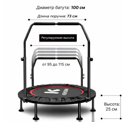 Батут для фитнеса DFC KENSONE 40 BSD-40-Black с поручнем