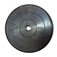 Диск обрезиненный BARBELL ATLET 15 кг / диаметр 26 мм Диск обрезиненный BARBELL ATLET 15 кг / диаметр 26 мм