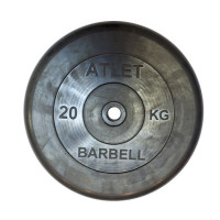 Диск обрезиненный BARBELL ATLET 20 кг / диаметр 26 мм Диск обрезиненный BARBELL ATLET 20 кг / диаметр 26 мм