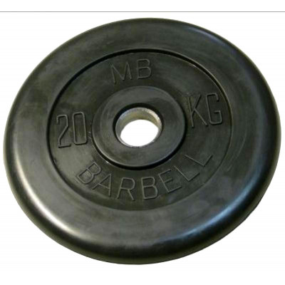 Диск обрезиненный BARBELL MB (металлическая втулка) 20 кг / диаметр 26 мм