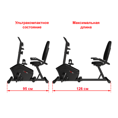 Горизонтальный велотренажер UNIX Fit BR-340 Compact