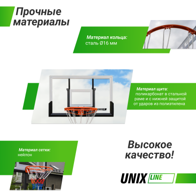 Баскетбольный щит UNIX Line B-Backboard 48