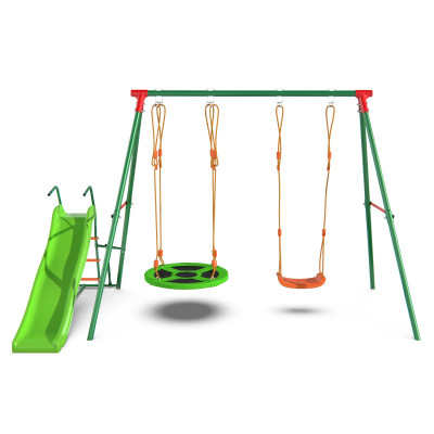 Детский комплекс DFC MULTIPLAY качели: гнездо, верёвочные; горка