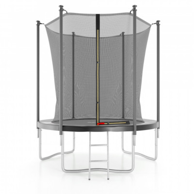 Батут с защитной сеткой DFC JUMP4FUN 6 ft черный с лестницей