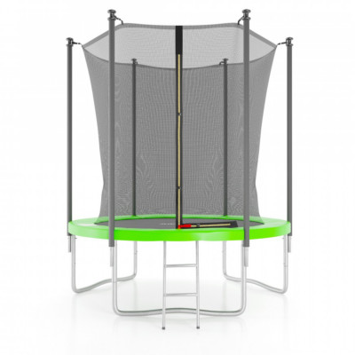 Батут с защитной сеткой DFC JUMP4FUN 6 ft зеленый с лестницей
