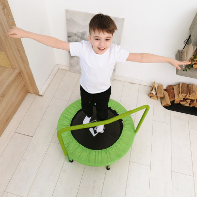 Батут с поручнем DFC JUMPFIT 36'' зеленый