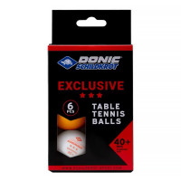 Мячики для н/тенниса DONIC EXCLUSIVE 3* 40+, 6 штук, белый + оранжевый Мячики для н/тенниса DONIC EXCLUSIVE 3* 40+, 6 штук, белый + оранжевый