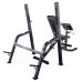 Скамья со стойками под штангу DFC GORILLA черная, с партой для бицепса