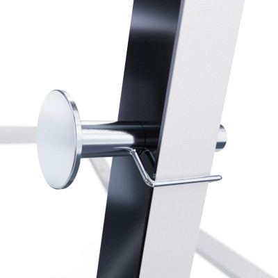 Скамья со стойками под штангу DFC GORILLA белая, с партой для бицепса