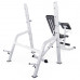Скамья со стойками под штангу DFC GORILLA белая, с партой для бицепса