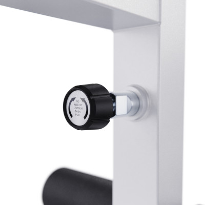 Скамья со стойками под штангу DFC GORILLA белая, с партой для бицепса