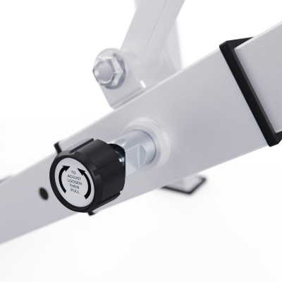 Скамья со стойками под штангу DFC GORILLA белая, с партой для бицепса