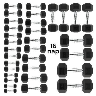 Гантельный ряд DFC от 1 кг до 25 кг