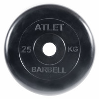 Диск обрезиненный BARBELL ATLET 25 кг / диаметр 51 мм