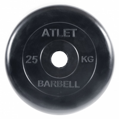 Диск обрезиненный BARBELL ATLET 25 кг / диаметр 51 мм