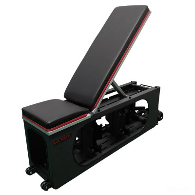 Многофункциональная силовая скамья DFC KORIX WB990 с местом для хранения до 8 гантелей