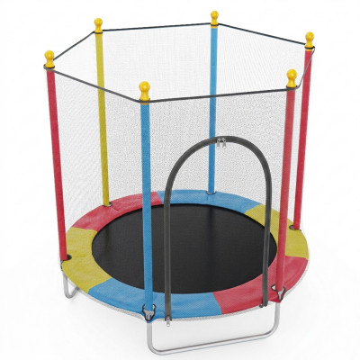 Батут каркасный DFC цветной 137 см с защитной сеткой