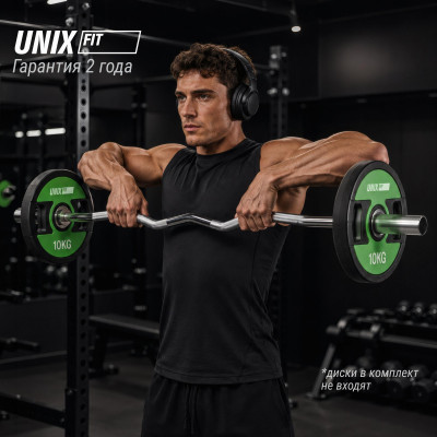 Гриф олимпийский UNIX Fit PRO 200 W-образный 120 см / 50 мм хромированный Гриф олимпийский UNIX Fit PRO 200 W-образный 120 см / 50 мм хромированный