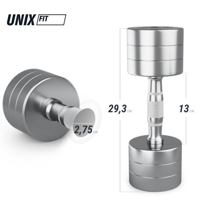 Гантель UNIX Fit PRO круглая хромированная 10 кг, 2 шт. Гантель UNIX Fit PRO круглая хромированная 10 кг, 2 шт.