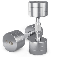 Гантель UNIX Fit PRO круглая хромированная 9 кг, 2 шт.