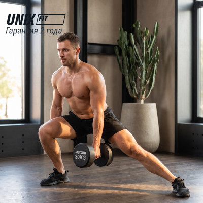 Гантель UNIX Fit PRO круглая обрезиненная 30 кг / шт. Гантель UNIX Fit PRO круглая обрезиненная 30 кг / шт.