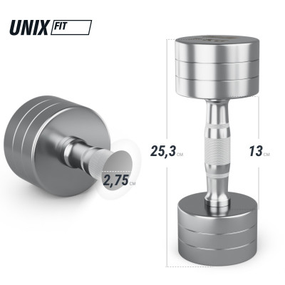 Гантель UNIX Fit PRO круглая хромированная 7 кг, 2 шт. Гантель UNIX Fit PRO круглая хромированная 7 кг, 2 шт.
