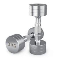 Гантель UNIX Fit PRO круглая хромированная 3 кг, 2 шт.