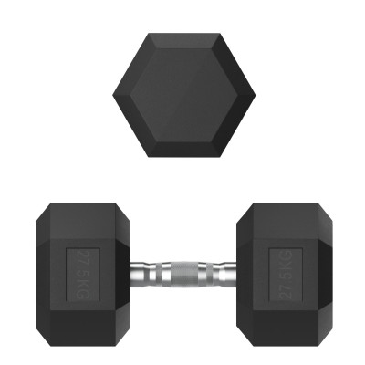 Гантель гексагональная UNIX Fit обрезиненная 27,5 кг, 2 шт.