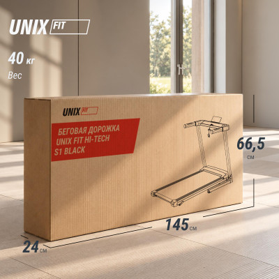 Беговая дорожка UNIX Fit Hi-tech S1 черный Беговая дорожка UNIX Fit Hi-tech S1 черный