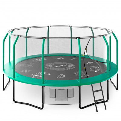 Батут UNIX Line Премиальный с играми / Supreme Game 16 ft (488 см) зеленый