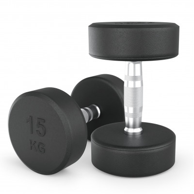 Гантель UNIX Fit PRO круглая обрезиненная 15 кг, 2 шт.