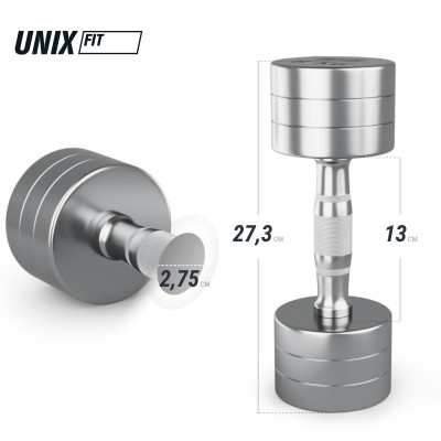 Гантель UNIX Fit PRO круглая хромированная 8 кг, 2 шт. Гантель UNIX Fit PRO круглая хромированная 8 кг, 2 шт.
