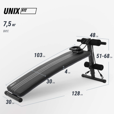 Скамья для пресса UNIX Fit для подъема корпуса / Sit-up 140