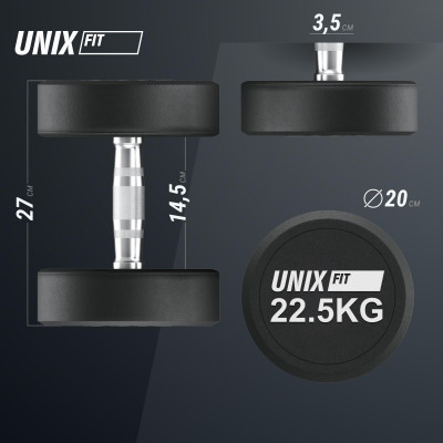 Гантель UNIX Fit PRO круглая обрезиненная 22,5 кг / шт. Гантель UNIX Fit PRO круглая обрезиненная 22,5 кг / шт.