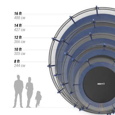 Батут UNIX Line Премиальный / Supreme Basic 8 ft (244 см) синий