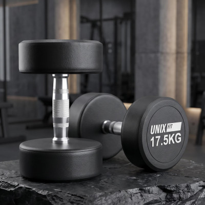 Гантель UNIX Fit PRO круглая обрезиненная 17,5 кг, 2 шт. Гантель UNIX Fit PRO круглая обрезиненная 17,5 кг, 2 шт.