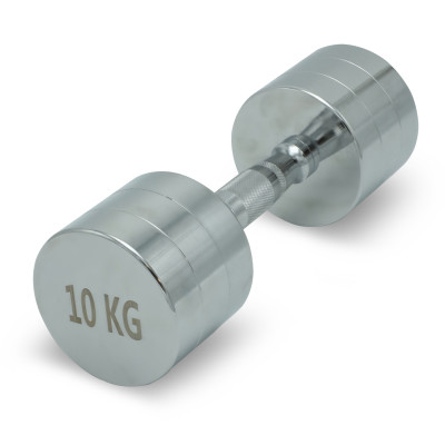Гантель UNIX Fit PRO круглая хромированная 10 кг, 2 шт.