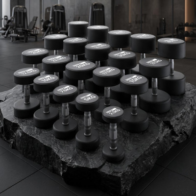 Ряд гантелей круглых UNIX Fit обрезиненные от 2,5 до 50 кг Ряд гантелей круглых UNIX Fit обрезиненные от 2,5 до 50 кг
