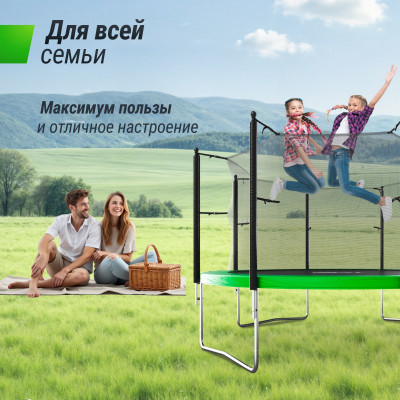 Батут UNIX Line Simple 12 ft (366 см) с внутренней защитной сеткой, зеленый Батут UNIX Line Simple 12 ft (366 см) с внутренней защитной сеткой, зеленый