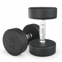 Гантель UNIX Fit PRO круглая обрезиненная 15 кг, 2 шт.