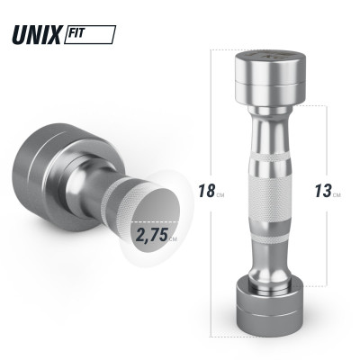 Гантель UNIX Fit PRO круглая хромированная 1 кг, 2 шт. Гантель UNIX Fit PRO круглая хромированная 1 кг, 2 шт.