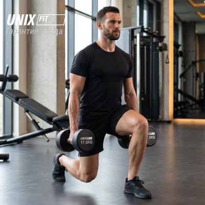 Гантель UNIX Fit PRO круглая обрезиненная 17,5 кг, 2 шт. Гантель UNIX Fit PRO круглая обрезиненная 17,5 кг, 2 шт.