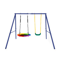 Качели уличные с воротами UNIX Line двойные 80+40 см Color Качели уличные с воротами UNIX Line двойные 80+40 см Color