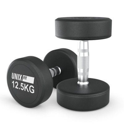 Гантель UNIX Fit PRO круглая обрезиненная 12,5 кг, 2 шт.
