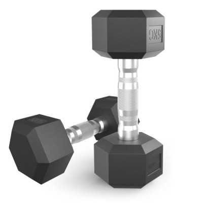 Гантель гексагональная UNIX Fit обрезиненная 5 кг, 2 шт.